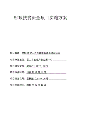 财政扶贫资金项目实施方案.docx
