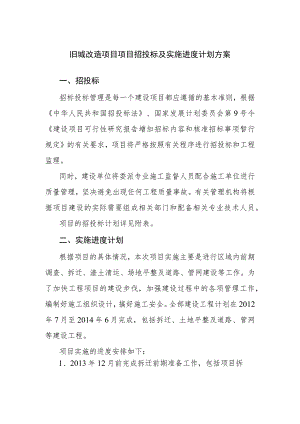 旧城改造项目项目招投标及实施进度计划方案.docx