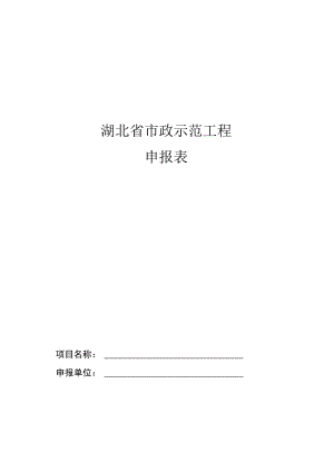 湖北省市政示范工程申报表.docx