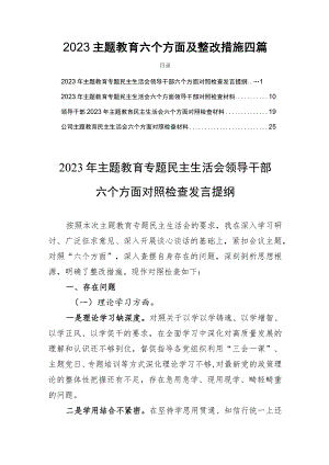 2023主题教育六个方面及整改措施四篇.docx