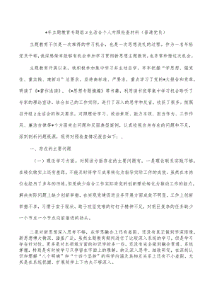 年主题教育专题组z生活会个人对照检查材料.docx