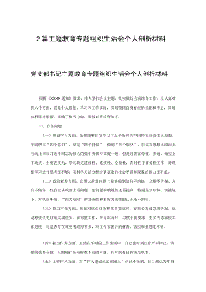 2篇主题教育专题组织生活会个人剖析材料.docx