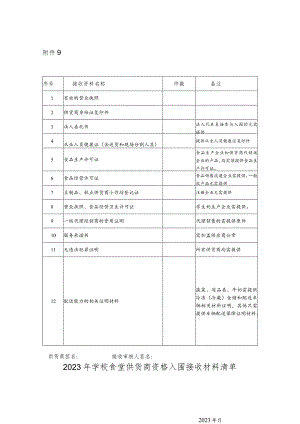学校食堂供货资格入围接收材料清单.docx