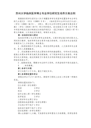 苏州大学临床医学博士专业学位研究生培养方案总则.docx