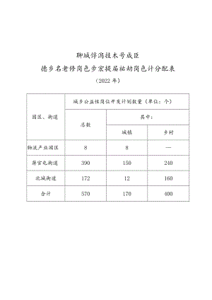聊城经济技术开发区城乡公益性岗位扩容提质行动岗位计划分配表.docx