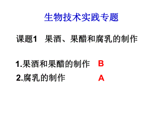 选修1专题复习果酒果醋的制作.ppt