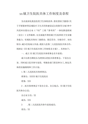 镇卫生院医共体工作制度及章程.docx