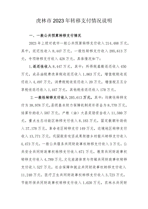 虎林市2023年转移支付情况说明.docx