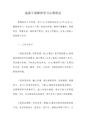 选派干部跟班学习心得体会.docx