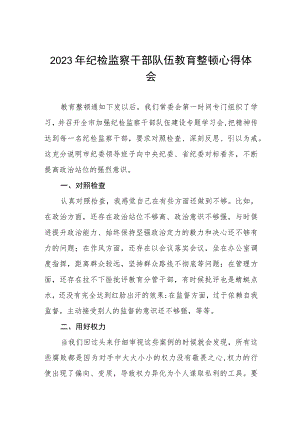 2023全国纪检监察干部队伍教育整顿心得体会(九篇合集).docx