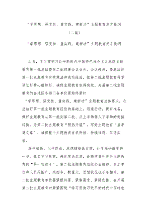 “学思想、强党性、重实践、建新功”主题教育发言提纲(二篇).docx