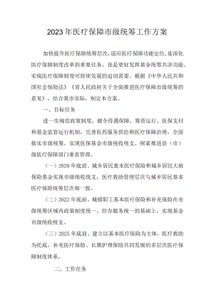 2023年医疗保障市级统筹工作方案.docx