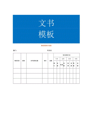 物资采购计划表模板.docx