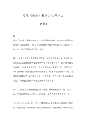 （2篇）观看《企途》教育片心得体会.docx