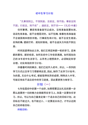 初中生学习计划.docx