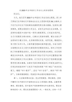 在2023年全市组织工作会议上的讲话提纲.docx