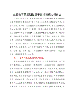 主题教育第三期党员干部培训班心得体会.docx