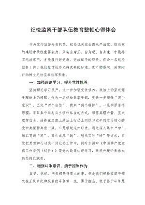 纪检监察干部队伍教育整顿心得体会交流发言稿(九篇).docx