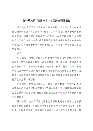 统计局关于“隐形电商”单位清查调研报告.docx