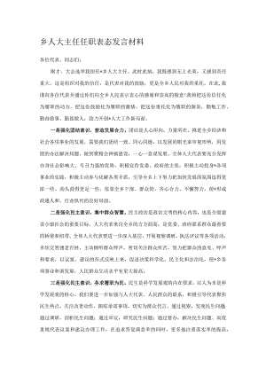 乡人大主任任职表态发言材料.docx