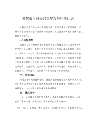 某某市乡村振兴三年攻坚行动计划.docx