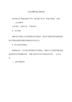 无证再醉驾法律成本（2023年）.docx