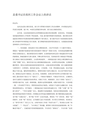 县委书记在组织工作会议上的讲话.docx