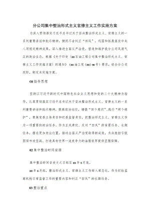 分公司集中整治形式主义官僚主义工作实施方案.docx
