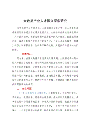 大数据产业人才振兴探索研究.docx
