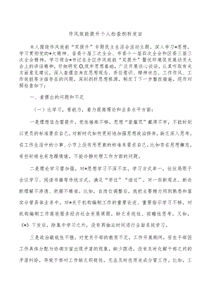 作风效能提升个人检查剖析发言.docx