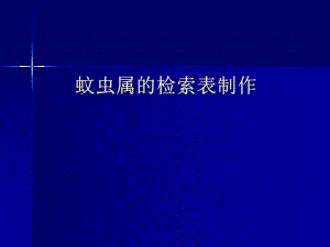 蚊虫属的检索表制作.ppt