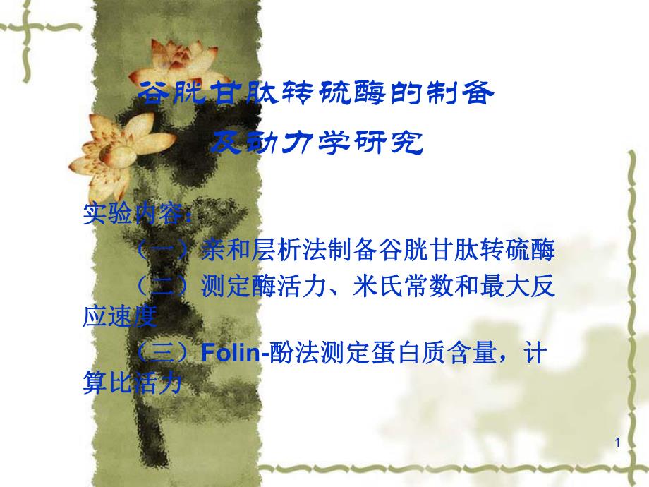 谷胱甘肽转硫酶的制备ppt.ppt_第1页