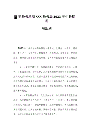 国家税务总局XXX税务局2023年中长期发展规划.docx