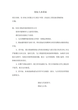 投标人承诺函33（2023年）.docx