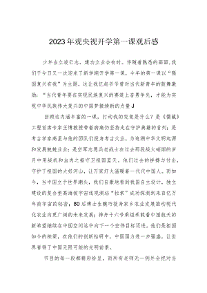 2023年观央视开学第一课观后感.docx