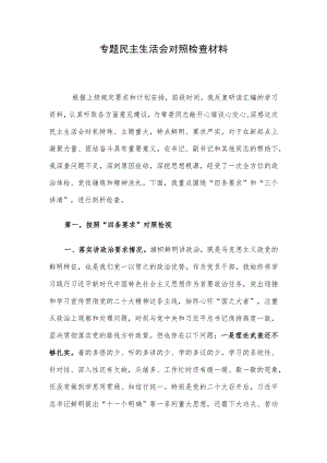 专题民主生活会对照检查材料(8).docx