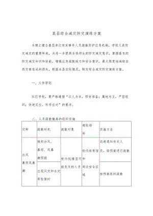 某县综合减灾防灾演练方案.docx