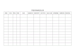 学校传染病登记表等表格.docx