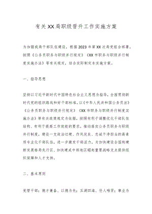 有关XX局职级晋升工作实施方案.docx