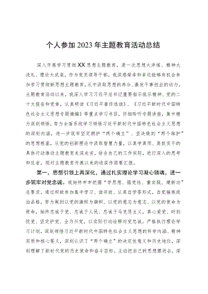 个人参加2023年主题教育活动总结.docx
