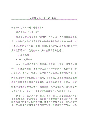 新幼师个人工作计划（3篇）.docx