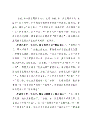 主题教育研讨体会：收获第二批主题教育“颗粒满仓”.docx
