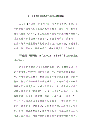 2023年第二批主题教育筹备工作座谈会研讨材料范文.docx