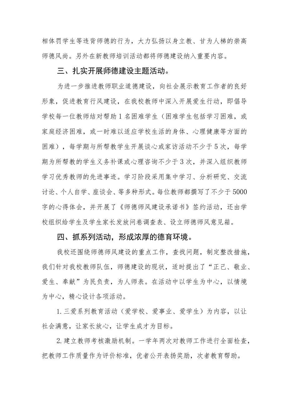 实验小学2023年师德建设月活动总结(九篇).docx_第2页