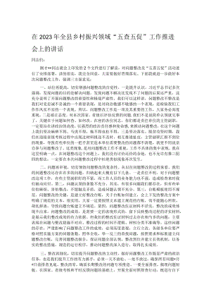在2023年全县乡村振兴领域“五查五促”工作推进会上的讲话.docx