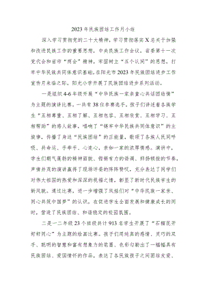 2023年民族团结工作月小结.docx