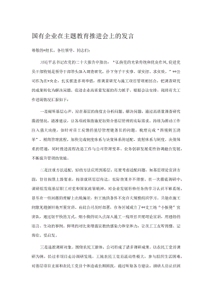 国有企业在主题教育推进会上的发言.docx