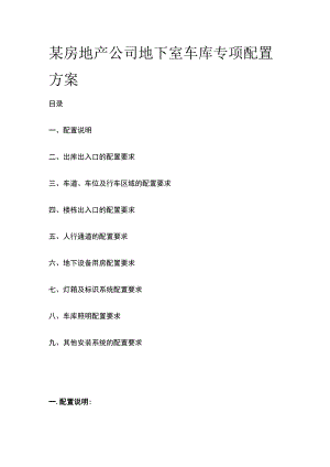 某房地产公司地下室车库专项配置方案.docx