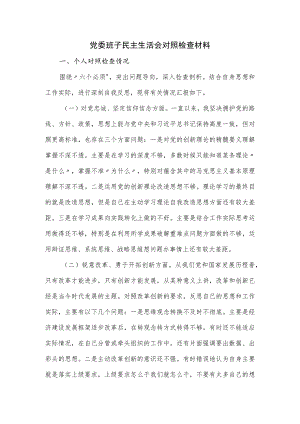 党委班子民主生活会对照检查材料.docx