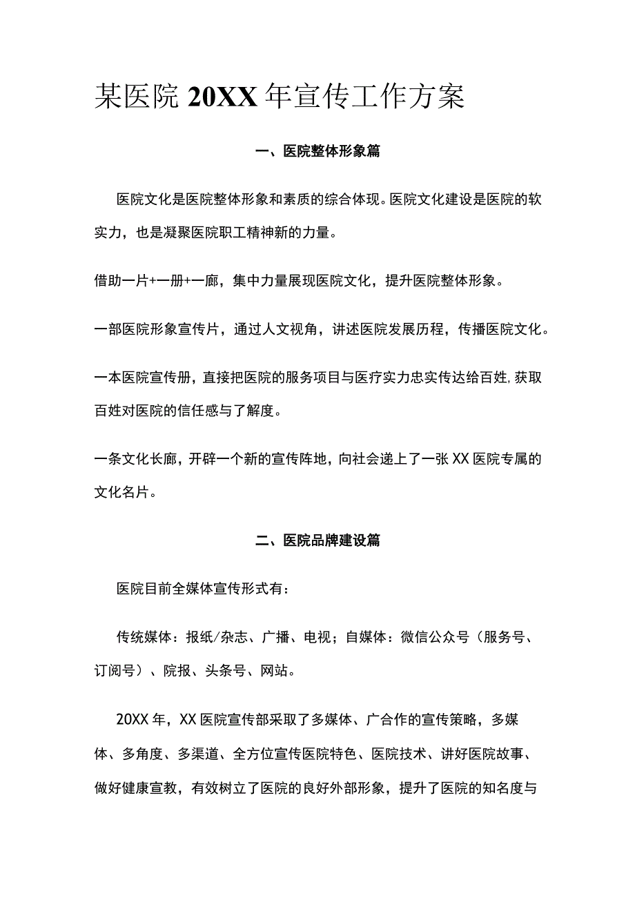 某医院宣传工作方案.docx_第1页